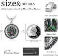 wholesale 925 Sterling Silver Saint Michael Pendant with Abalone Shell and Black CZs for Men & Women - Catholic Religious -0-4