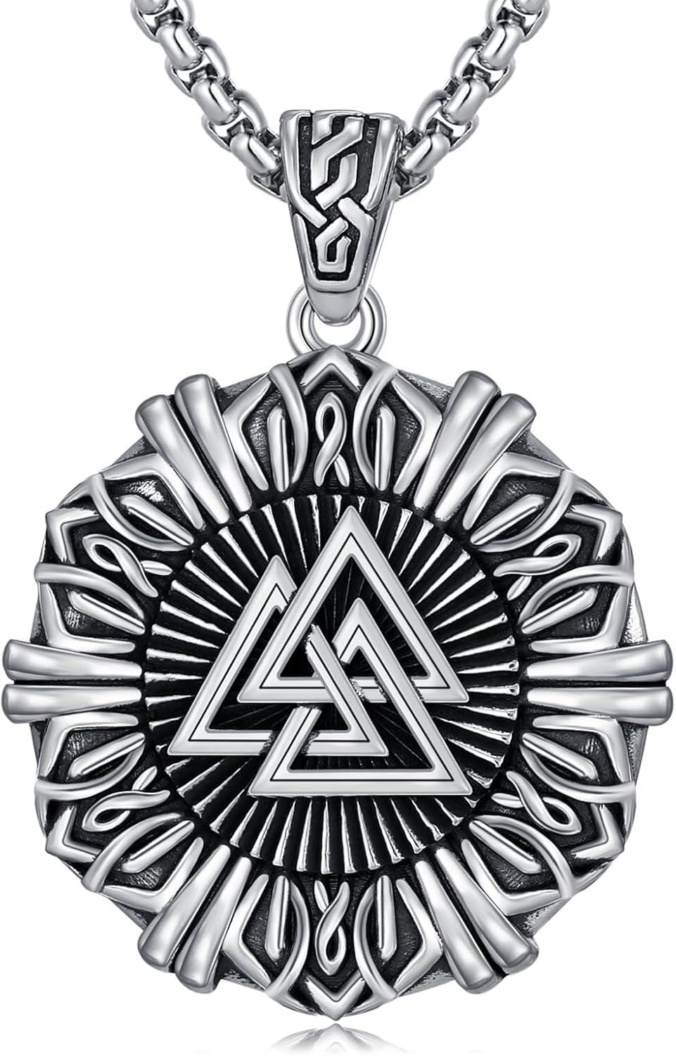 wholesale 925 Sterling Silver Tree of Life Pendant Norse Jewelry for Men with Stainless Steel Chain-0-1