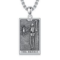 wholesale 925 Sterling Silver The Hermit Tarot Pendant Necklace for Men Women Gifts-Hermit Tarot