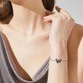 wholesale 925 Sterling Silver Black Butterfly Heart Charm Anklet - Mothers Day Gift for Her-0-1