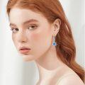 wholesale 925 Sterling Silver Blue Opal Starburst Dangle Earrings - Sunlight Inspired s for Her-0-4