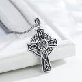 wholesale 925 Sterling Silver Celtic Knotwork Cross Pendant Necklace  Norse Viking Jewelry-0-1