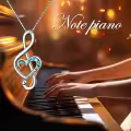 TOUPOP Sterling Silver Opal Rose Music Note Necklace-0-1