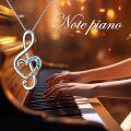 TOUPOP Sterling Silver Opal Rose Music Note Necklace-0-1