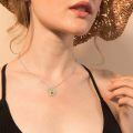 wholesale 925 Sterling Silver Bee Honeycomb Pendant Necklace Two Tone Gold Enamel Daisy Flower-0-1