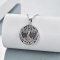 wholesale 925 Sterling Silver Black Onyx Celtic Knot Tree of Life Pendant Necklace-0-2