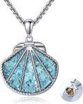 wholesale 925 Sterling Silver Turquoise Shell Photo Locket Pendant Necklace Gifts for Women-0-0