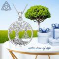 wholesale 925 Sterling Silver Celtic Tree of Life Pendant Necklace with Trinity Knot Design-0-2