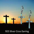 wholesale Sterling Silver Cross Dangle Drop Earrings for Women-0-9