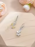 TOUPOP Silver Butterfly Earrings with Stones-0-5