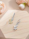 TOUPOP Silver Butterfly Earrings with Stones-0-5