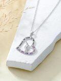 wholesale 925 Sterling Silver Multicolor Crystal Gymnastics Girl Heart Cross Volleyball Pendant Necklace for Women-0-5