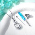 wholesale 925 Sterling Silver Infinity Heart Opal Paw Print Memorial Urn Keepsake Locket Necklace for Ashes with Funnel and Fill Tool Set-0-4