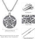 wholesale 925 Sterling Silver Abalone Shell Pentacle Pendant with Celtic Knot and Stars for Men Women Norse Viking Gothic Punk Style Necklace  47mm x 38mm-0-3