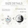 wholesale 925 Sterling Silver Moonstone Double Owls Pendant Necklaces for Women with Stars and Love Message Chain  48cm Length-0-4