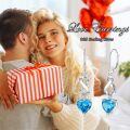 wholesale 925 Sterling Silver Platinum Plated Infinity Heart Red Garnet Drop Earrings-0-3