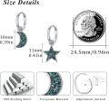 wholesale 925 Sterling Silver Turquoise Stone Celestial Asymmetry Sun & Moon Stud Earrings for Women-0-4