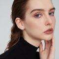 wholesale 925 Sterling Silver Cat Earrings Wholesale With Heart Charm-0-1