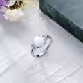 TOUPOP 14k Gold Plated White Opal Ring Women's Celtic Engagement Wedding Jewelry-0-5