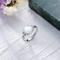 TOUPOP 14k Gold Plated White Opal Ring Women's Celtic Engagement Wedding Jewelry-0-5