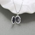 wholesale 925 Sterling Silver Oxidized Fairy Flower Oval Locket Pendant Necklace-0-3