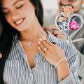 wholesale 925 Sterling Silver Rose Quartz Heart Birthstone Necklace for Women Valentine s Day Gift-0-4