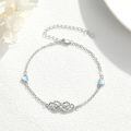 wholesale 925 Sterling Silver Blue Opal Evil Eye Infinity Adjustable Bracelet for Women-0-4