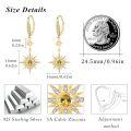 wholesale 925 Sterling Silver Gold-Plated Moonstone & Opal Starburst Leverback Drop Earrings-0-123