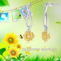 wholesale 925 Sterling Silver Infinity Sunflower Dangle Drop Earrings for Women Girls Graduation Gifts-0-1