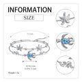wholesale 925 Sterling Silver Blue Opal Sea Turtle Starfish Wave Charm Bracelet For Women-0-4