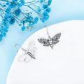 wholesale 925 Sterling Silver Death's Head Hawkmoth Drop Earrings Gothic s for Her-0-4