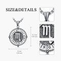 wholesale Sterling Silver Stone Zodiac Necklace 12 Constellation Horoscope Pendant-0-16