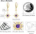 wholesale 925 Sterling Silver Gold-Plated Moonstone & Opal Starburst Leverback Drop Earrings-0-58