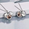 wholesale 925 Sterling Silver Heart Shaped Photo Frame Pendant for Sisters' Gifts-0-1