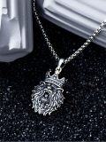 wholesale 925 Sterling Silver Lion King Crown Pendant Necklace Mens s 24 Chain-0-2
