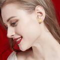 TOUPOP 14K Gold Diamond-Cut Butterfly Stud Earrings For Women-0-2
