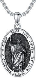 wholesale 925 Sterling Silver St John Pendant Necklace Religious s for Men & Women-0-0