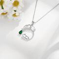 wholesale 925 Sterling Silver Dolphin & Bear Green Stone Heart Pendant Necklace for Women Girls Gifts-0-2