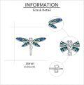 wholesale 925 Sterling Silver Blue Enamel Dragonfly Stud Earrings - Animal  for Women-0-3