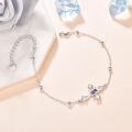 wholesale 925 Sterling Silver Purple Stone Cross Charm Bracelet - Religious Gifts for Her-0-1