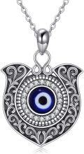wholesale 925 Sterling Silver Evil Eye Pendant Necklace Norse Viking Jewelry for Women and Men-0-0