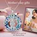 wholesale TOUPOP Gifts For Women 925 Sterling Silver Tree Of Life Birthstone Necklace With Crystal Birthday Jewelry Gifts For Women, Sterling Silver, No Gemstone -0-5