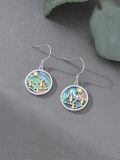 wholesale 925 Sterling Silver Gold Plated Abalone Mountain Tree Drop Earrings For Women-0-1