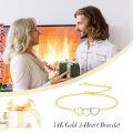 wholesale 14K Yellow White Rose Gold Tri-Color Hearts Circle Link Chain Bracelet Infinite Love s for Her-0-2