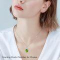 wholesale Sterling Silver Natural Stone Celtic Knot Teardrop Pendant Necklace-0-26