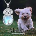 wholesale 925 Sterling Silver Moonstone Dog Pendant Necklace for Women - Memorial s-0-3