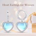 wholesale Sterling Silver Gemstone Heart Huggie Earrings for Women-0-3