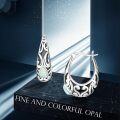 wholesale 925 Sterling Silver Opal Stone Teardrop & Round Hoop Earrings for Women - Vintage Style  Set-0-3