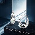 wholesale 925 Sterling Silver Opal Stone Teardrop & Round Hoop Earrings for Women - Vintage Style  Set-0-3