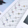 wholesale TOUPOP Cross Infinity Necklaces For Women White Gold S925 Sterling Silver Tourmaline October Birthstone Pendant Necklace Christian Religious Faith Cross Birthday Jewelry For Girlfriend Wife Daughter -0-6